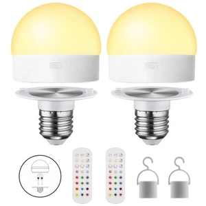 Rechargeable Light Bulbs for Sconce and Lamp with Remote, RGB, Timer, Dimmabl... - Picture 1 of 7