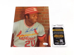 Lou Brock Signed 8 x 10 Color Photo Cardinals JSA Auto - Picture 1 of 3