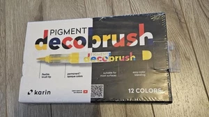 Karin Pigment DecoBrush 12 Color Basic Marker Set SEALED NEW - Picture 1 of 3
