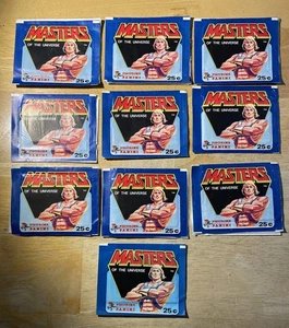 Masters of the Universe 9 pegatinas sin sellar sin buscar todos los paquetes con pegatinas - Imagen 1 de 4