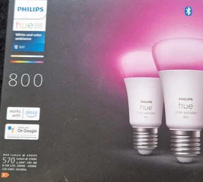 Philips Hue White & Color Ambiance E27 2×800lm, Bluetooth, OVP, Privatverkauf - Bild 1 von 2
