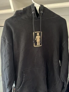 The Girl Skateboard Company Large Tan/black Hoodie EXTREMELY small Stain. USED - Picture 1 of 6