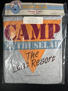 Vtg Camp Methuselah The Last Resort T Shirt Adult XL Geezer Single Stitch NWT - Picture 1 of 6