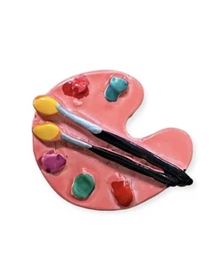 Vintage handbemalte Palette Kunststoff Pin - Bild 1 von 2