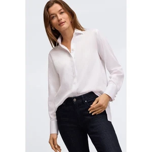 Foxcroft White Pearl Button Down Langarmshirt Damen Größe M - Bild 1 von 5