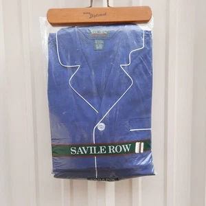 Vintage NOS Savile Row Pajama Set Men Size M Top/Pants Long Sleeve Royal Blue - Picture 1 of 9