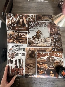 Vintage Original Wallpaper Squares , Outlaws Men Cowboys Wild West - Picture 1 of 5