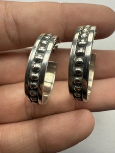 Vintage Mexico stabile 925 Sterling Silber Perlen Creolen - 7,1 g - Bild 1 von 9