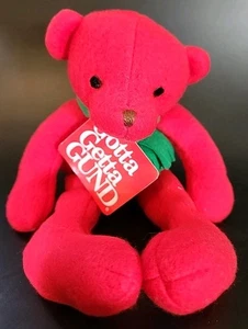Vintage Gund Hot Shot 2459 roter Plüschbär 10 Zoll - Bild 1 von 8