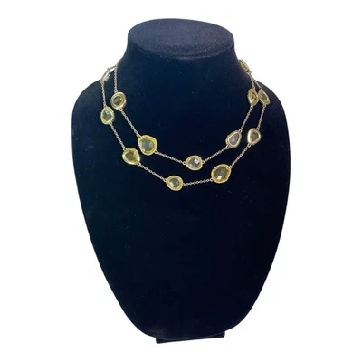 Collar Talbots Amarillo Grifo Cristales Austriacos Firmado Joyería Largo 39 pulgadas Foto 1 de 4