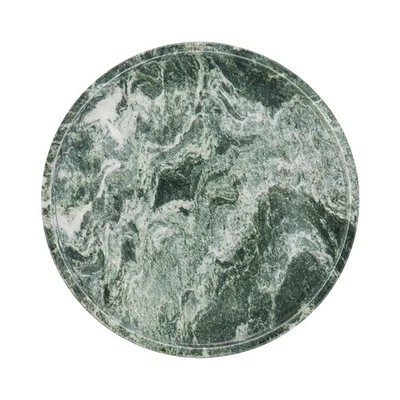 Bandeja redonda italiana de lujo de mármol natural, piedra genuina de 11,8", verde... Foto 1 de 4