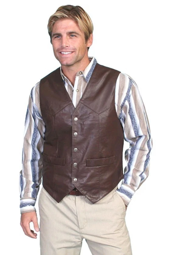 Scully SNAP FRONT VEST 507 (BROWN CALF SUEDE,2XT) - Image 1 of 1