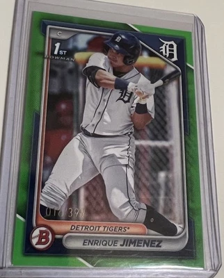 2024 BOWMAN 1ST ENRIQUE JIMENEZ NEON GREEN BORDER  /399 - Image 1 of 2
