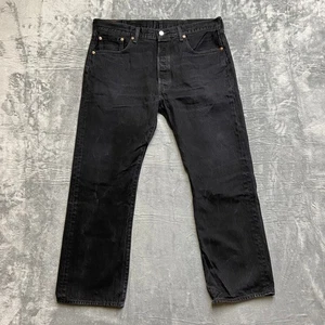 Levi's 501 Straight Jeans Men's Size 38x30 Black Button-Fly Denim - Picture 1 of 14