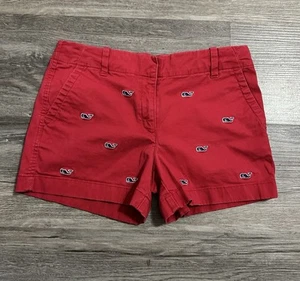 Girls Vineyard Vines Shorts * Red * Whale Print * Size 10 * Adjustable Waist - Picture 1 of 7