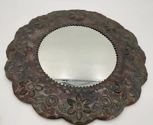 Specchio da parete Tin Art Hojalata con bordi smerlati e ritagli motivi floreali 17" - Foto 1 di 12