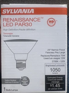 (6 TOTAL) Sylvania Renaissance Led Par30 Dimmable Bulbs Indoor Outdoor 120v 12w - Picture 1 of 1
