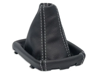 PARA AUDI A6 C5 2001-2004 CAMBIO DE MARCHAS BOTA POLAINA CUBIERTA CUERO PUNTADA BLANCO Foto 1 de 4