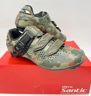 Santic Bicicleta de Carretera Ciclismo Verde Camuflaje Autobloqueo Zapatos de Montar EE. UU. Talla 6.5 Foto 1 de 4