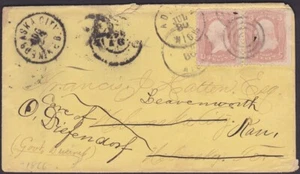 US Cover Adrian Michigan to Nebraska Territory Forwarded to Kansas Territory - Picture 1 of 2