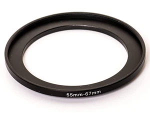 55-67mm Metal Step Up Ring Lens Adapter 55mm Male to 67mm Female Thread UK STOCK - Picture 1 of 4