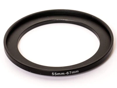 55-67mm Metal Step Up Ring Lens Adapter 55mm Male to 67mm Female Thread UK STOCK - Image 1 of 4