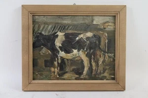 Kühe im Stall Ölgemälde signiert Heinz THEIS (1894-1966) (BK6042) - Bild 1 von 11