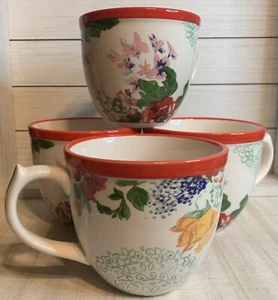 Pioneer Woman Flea Market Country Garden Stoneware 17 oz Coffee Cups (4) READ - Picture 1 of 4