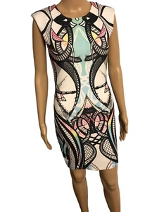 River Island scuba stretch bodycon Dress Sz 6 US/Sz 10 UK Art-to-Wear - Picture 1 of 10