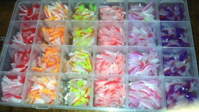 12 flies that glow for salmon ,steelhead, trout  6 colors - Image 1 of 4