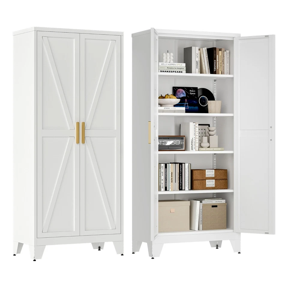 71”H Farmhouse Kitchen Pantry,Metal Storage Cabinet with Shelves for Home,Office - Image 1 of 1