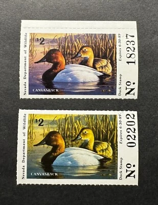 1988 NEVADA - State Duck Stamp - MNH **Major Color ERROR Purple & Yellow** - Image 1 of 2