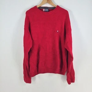 Chaps Ralph Lauren mens knit jumper size M red crew neck long sleeve 056205 - Picture 1 of 7