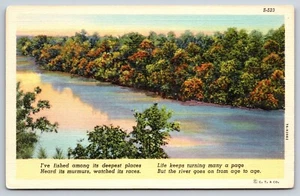 Postal vintage de escena de verso de río - Imagen 1 de 2