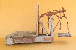 Antique Balance Scale Weighing Machine Merchant Old Painted 1810 Early 19th - Picture 1 of 14