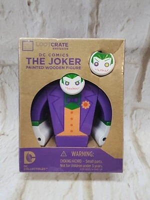 Boneco de madeira pintado THE JOKER DC Comics caixa de saque exclusiva 2015  - Imagem 1 de 4