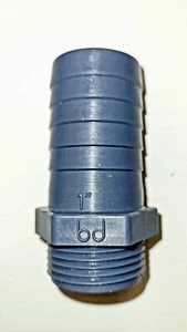 Grey PP  Male 1" BSP x 32mm Barbed Hose Tail Fitting Pool Pond Water Pipe - Picture 1 of 1