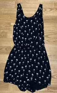Girl's H&M Black Palm Tree Romper Size 9-10 EUC - Picture 1 of 3