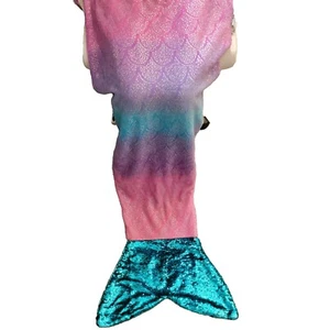 Jay Franco Sons Mermaid Tail Blanket Plush & Playful Sequined Fleece Ombre - Picture 1 of 8