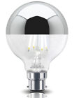 4W LED G80 Crown Silver Light Bulb Unique Mirror Top Style B22 Globe Bulbs