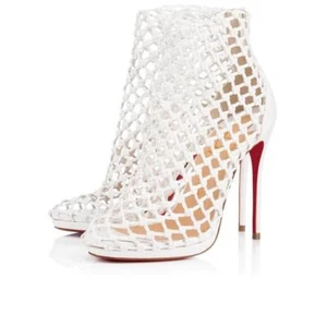 Christian Louboutin Blanco Porligat Tejido Botines de Piel (Talla 39 9) - Imagen 1 de 10
