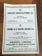ww1 full page advert print ! airships limited - manufacturers of airships 
