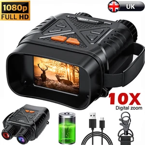 4K 36MP 10X Night Vision Goggles For Hunting Infrared Binoculars Digital Zoom UK - Picture 1 of 17