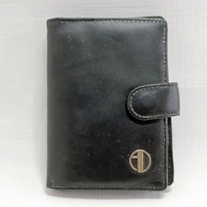 Vintage Alain Delon Black Leather Wallet - Excellent Condition - Made in France - Foto 1 di 10