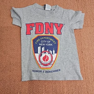 FDNY Youth Tee 9/11 Memorial Kids T-Shirt Gray XS Extra Small Graphic Honor T6a - Picture 1 of 8