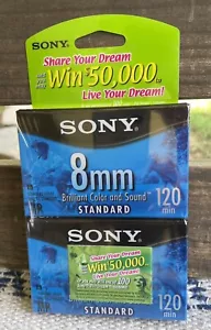 ✅NUEVO 2pk Sony 8mm Color Brillante y Sonido Estándar 120 min. Video Cassette - Imagen 1 de 7