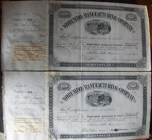 STOCK CERTIFICATE Worumbo Manufacturing Company, Lisbon Falls, Maine 1917-1932 - Picture 1 of 5