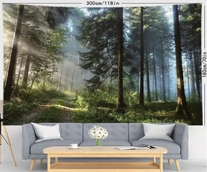 Natural Scenery Forest Tapestry - Tree Print Wall Hanging -79 inch L x 59 inch H - Picture 1 of 4