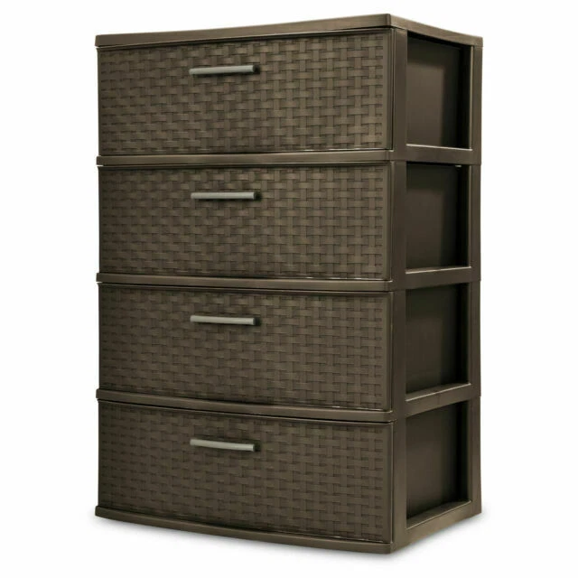 Sterilite 4 Drawer Wide Weave Tower - Espresso