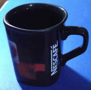 Rare Vintage Nestle NESCAFE Reading Up Black Coffee Mug Ceramic 250 ml / 8 fl oz - Picture 1 of 5